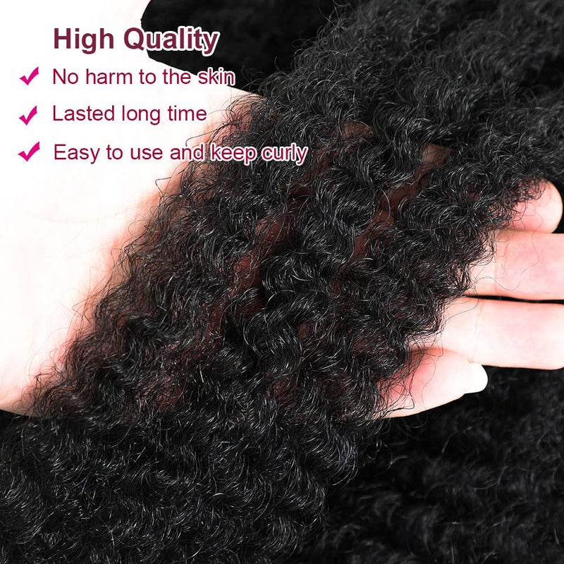 Dansama Marley Hair 24 Inch Marley Twist Hair Afro Twist Marley Braiding Hair for Faux Locs Crochet Hair 3 Packs Synthetic Hair Extensions (24 Inch (Pack of 3), 1B) - Image 5
